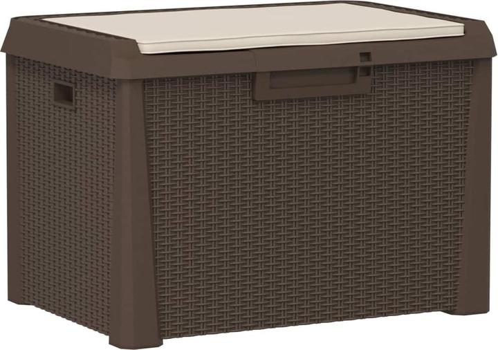 VidaXL Gartentruhe mit Sitzkissen Braun 125 L PP,Farbe: Braun