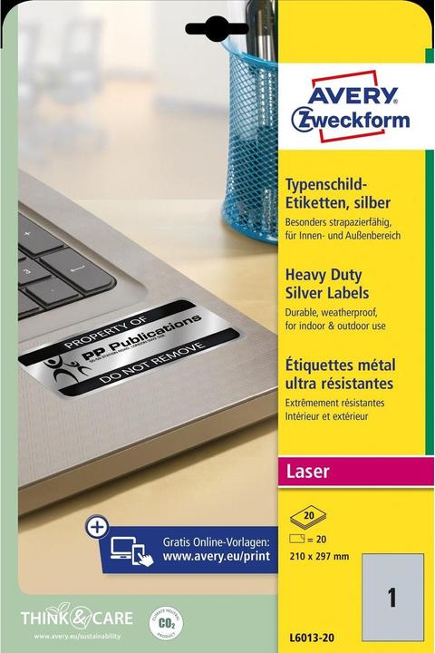 Actual product image Avery Type plate labels