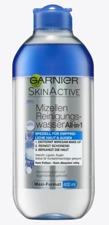 Produktbild Garnier Haut aktiv, mizellare Wasser mit einem Blaubeerzug, 400 ml (Mizellenwasser, 400 ml)