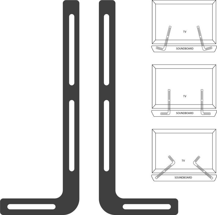 VCM Universele Soundbar Bevestiging SB300 (1 stuk, Wandmontage, Niet verplaatsbaar)
