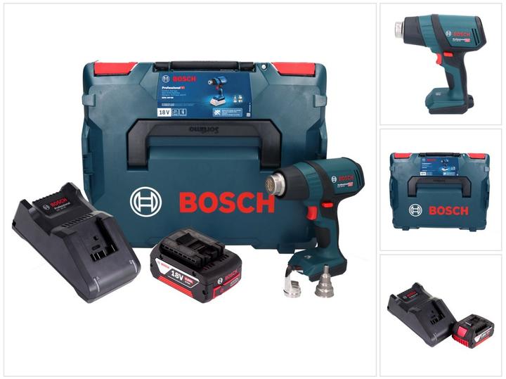 Produktbild Bosch Professional Bosch GHG 18V-50 Professional Akku Heissluftgebläse 18 V 300° C / 500° C + 1x Akku 4,0 Ah + Ladegerä