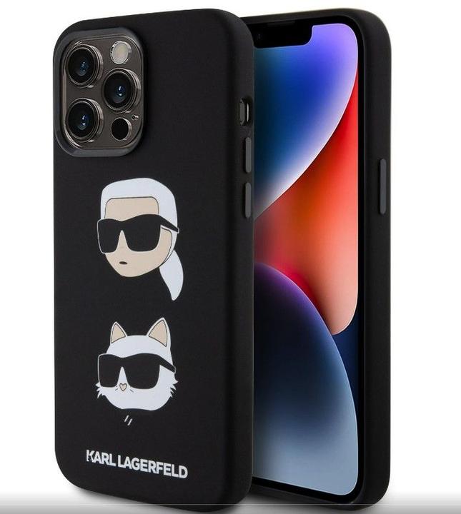 Actual product image Karl Lagerfeld KLHCP15XSDHKCNK iPhone 15 Pro Max 6.7" czarny/black Silicone Karl&Choupette Head (Apple iPhone 15 Pro Max)
