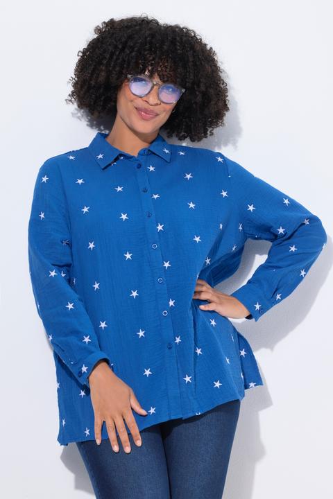 Produktbild Angel of Style Musselin-Bluse, oversized, Sternen-Stickerei (50)