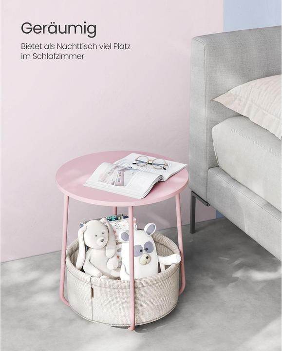 Produktbild Vasagle Beistelltisch Holz rosa 45,0 x 45,0 x 50,0 cm (45 x 45 x 50 cm)