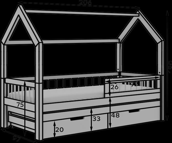 Image du produit ADRK Furniture Lit de maison Artes II (97 x 206 cm)