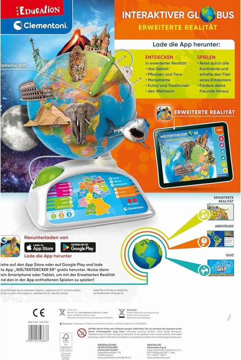 Immagine prodotto Clementoni Mappamondo interattivo (28 cm)