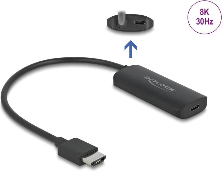 Actual product image Delock Adapter HDMI-A male to USB Type-C™ female (DP Alt Mode) 8K (HDMI, 16.50 cm)