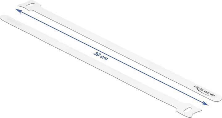 Delock Attache-câbles velcro L 300 x L 12 mm blanc 10 pcs. (Serre-câbles velcro, 300 mm, 10 pcs)