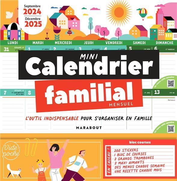 Image du produit Mini calendrier familial mensuel : septembre 2024, décembre 2025 (Couverture rigide, Français)