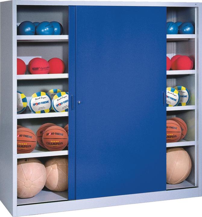 Actual product image C+P Ball cabinet (HxWxD: 195x160x50 cm, with solid sheet metal sliding doors, type 4)