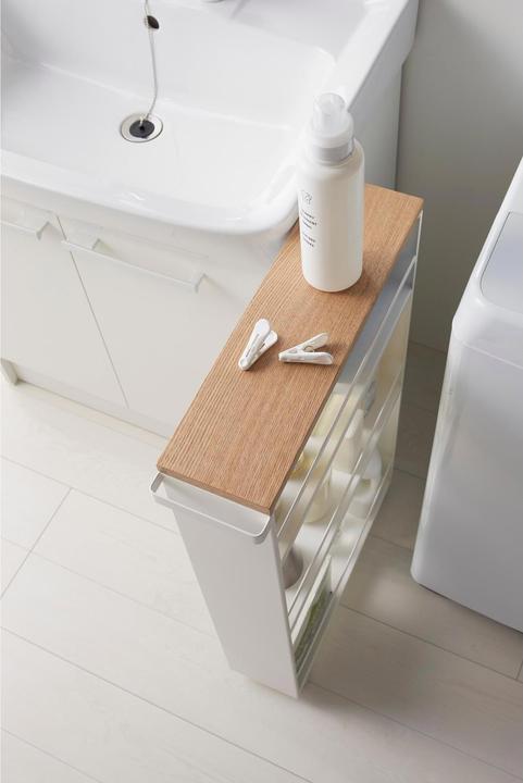 Productafbeelding Yamazaki Smalle trolley met houten plank TOWER