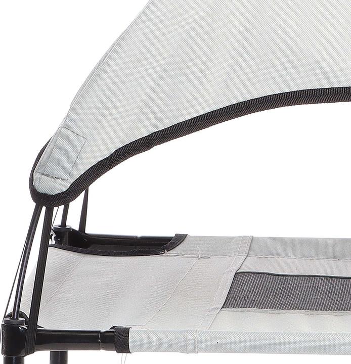 Produktbild Wiltec Hundebett mit Dach Grau 76x60x16cm bis 25kg Outdoor Hundeliege Sonnendach (Hund)