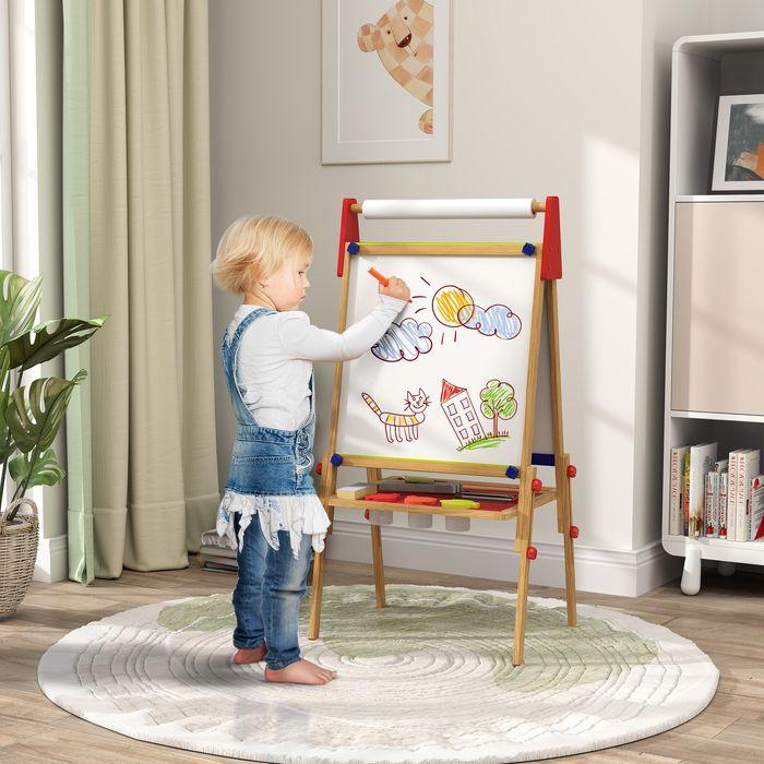 Immagine prodotto Swisshandel24 3-in-1 Kindertafel höhenverstellbar, doppelseitige Kinder Staffelei mit Ablage
