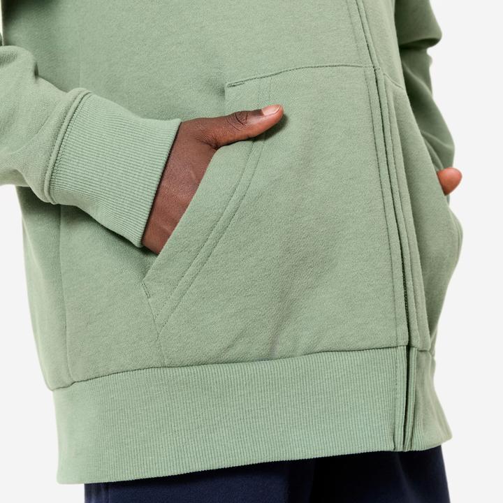 Image du produit Domyos Sweat zippé enfant, vert kaki (122)