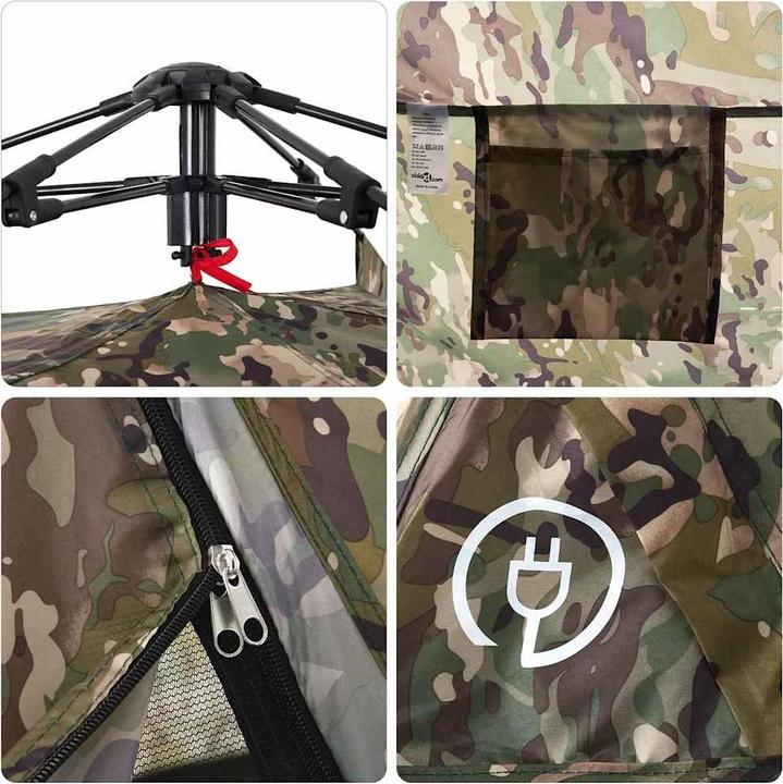 Produktbild VidaXL Angelzelt 4 Personen Tarnmuster Quick Release (3.85 kg, 4 Personen)