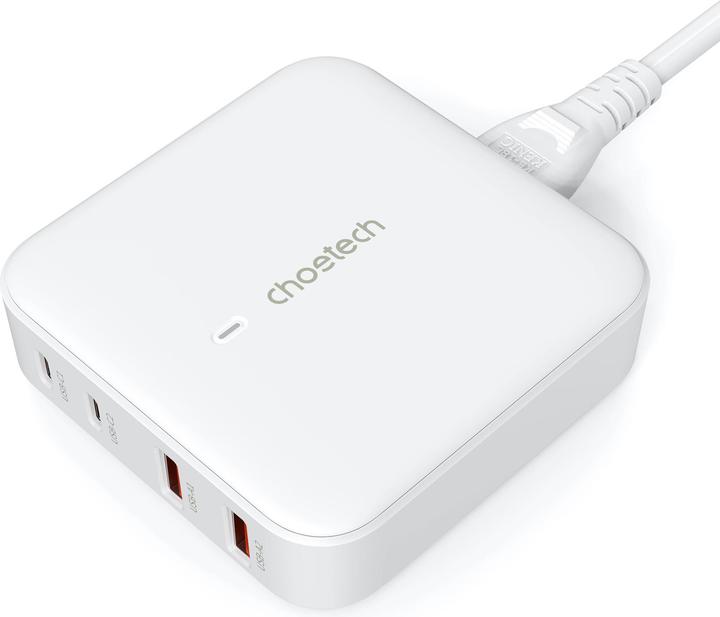 Image du produit Choetech PD8008 Chargeur rapide GaN 100W 2x USB-A / 2x USB-C - blanc (100 W)