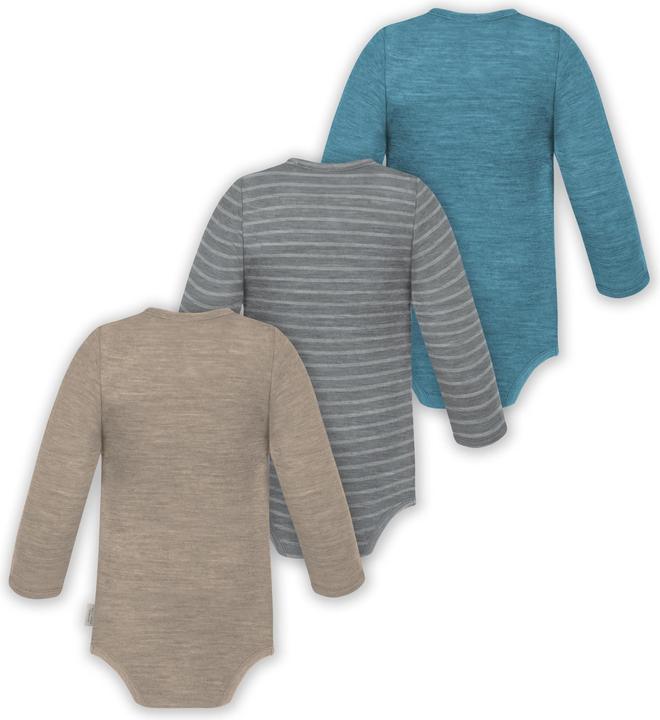 Produktbild Normani 3er Pack Baby Merino Langarm Wickelbody für Junge und Mädchen - 9355 (62)