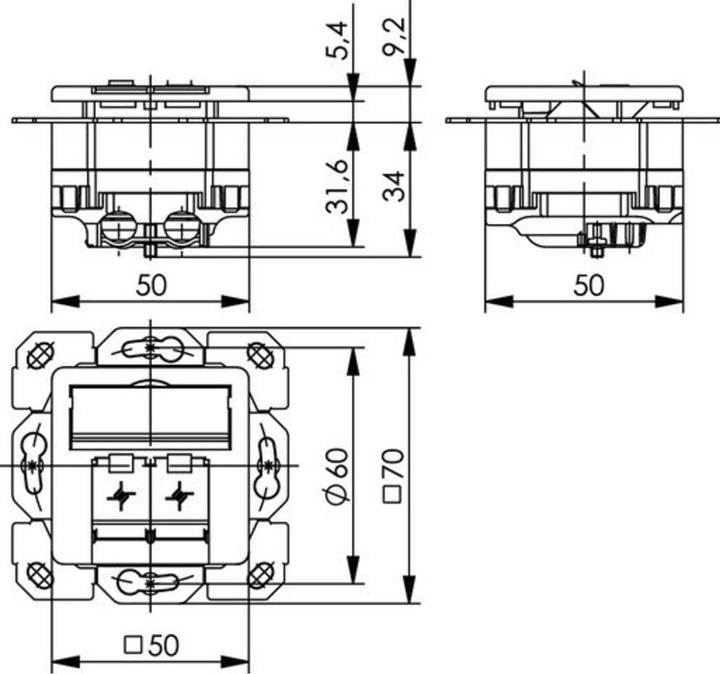 Actual product image Telegärtner TELEGAERTNER UPDose Cat5e 2xRJ45 alpinwhite AMJ45 (25.16.8550)