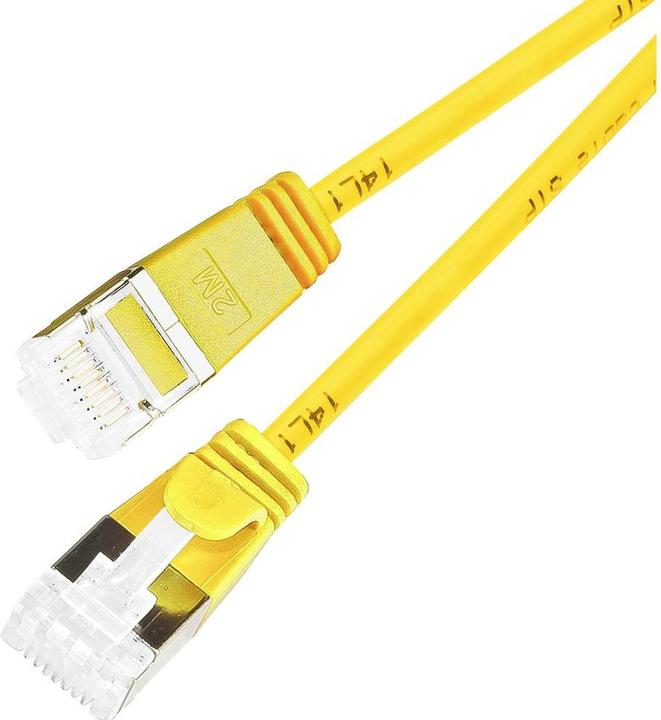 Image du produit Wirewin Câble patch Slim : U/FTP, 2.0m, jaune (U/FTP, CAT6a, 2 m)
