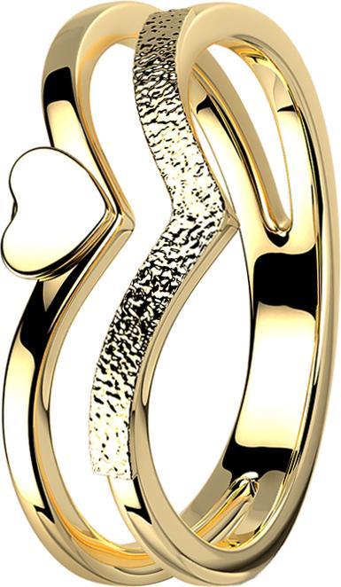 Star Piercing Ring vergoldet zwei Winkel mit Herz