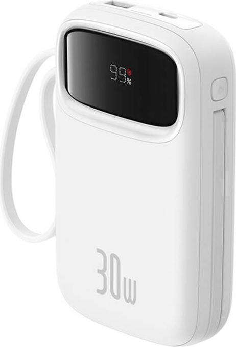 Immagine prodotto Baseus QPow 2 10000mAh 30W powerbank (bianco) (10000 mAh, 30 W, 37 Wh)