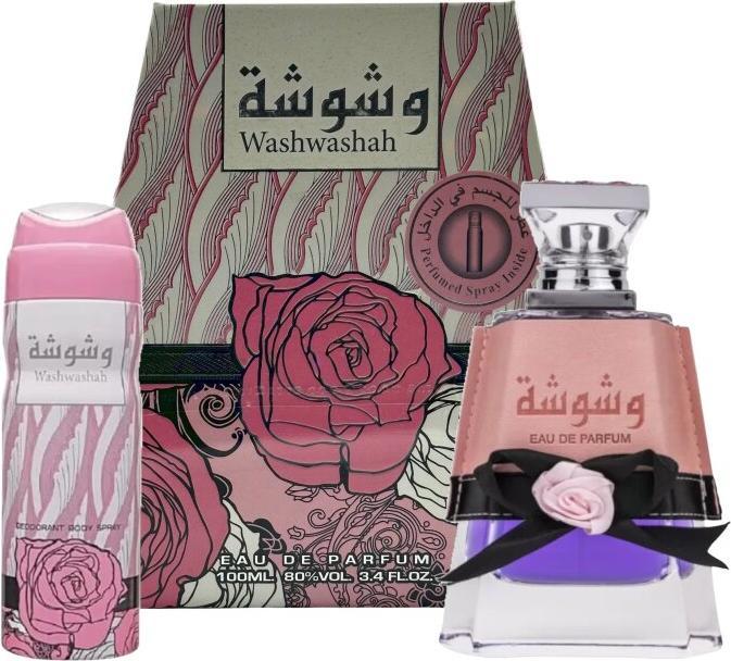 Actual product image Lattafa Perfumes Washwashah by Eau De Parfum Spray Plus 1.7 oz Deodorant 100 ml (Eau de parfum, 100 ml)