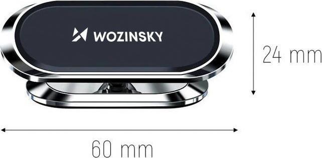 Actual product image Wozinsky Self-adhesive Magnetic 360 Car Dashboard Mount Silver (WMH-06)