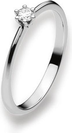 Natsumi Schmuck Diamantring Weissgold 18K/750 0.10 ct H si (53, 750/18 K Gold)