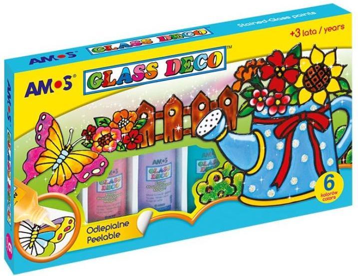 Produktbild Amos Glass Deco-Buntglasfarben, 6 AMOS-Farben (Mehrfarbig, 22 ml)