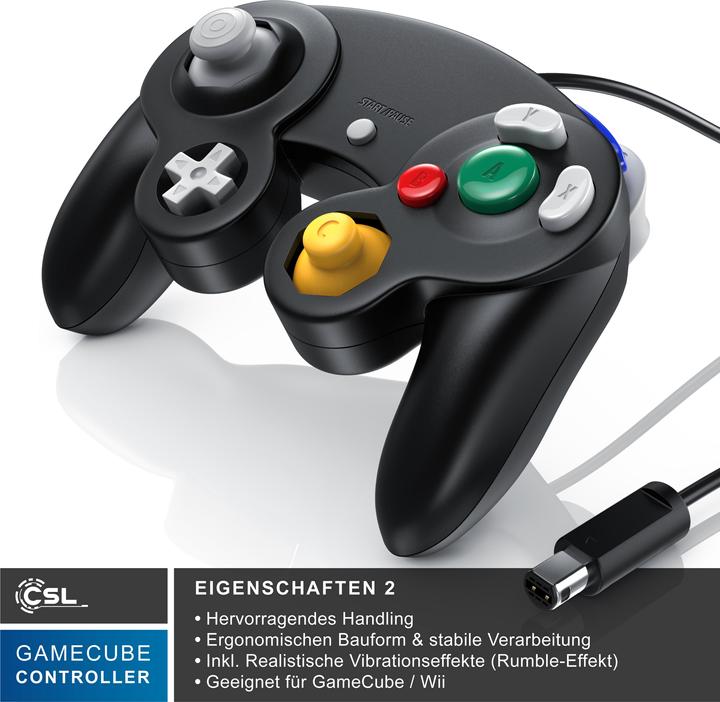 Immagine prodotto CSL Controller Nintendo, Gamepad per Nintendo GameCube / Wii Effetti di vibrazione / ergonomico