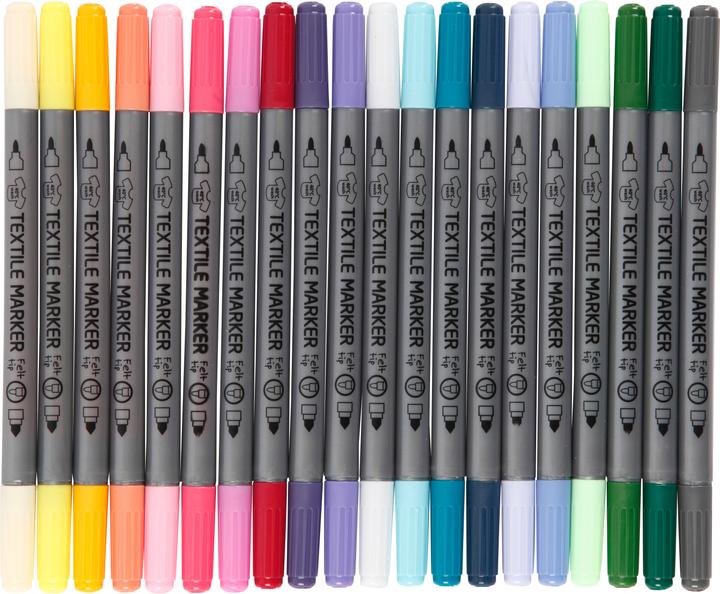 Creativ Company Textilmarker (Mehrfarbig, 3.60 mm, 20 x)