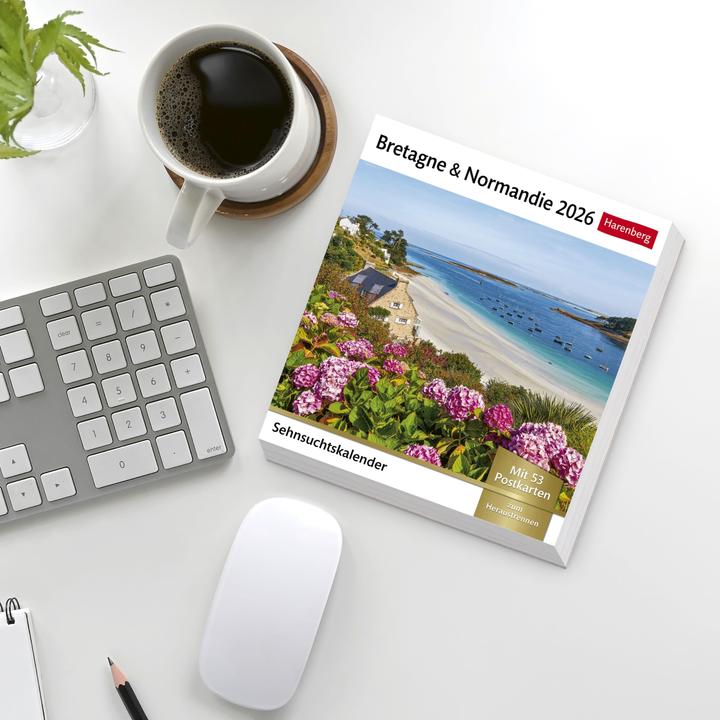 Produktbild Harenberg Bretagne & Normandie Sehnsuchtskalender 2026 - Wochenkalender mit 53 Postkarten (Deutsch)