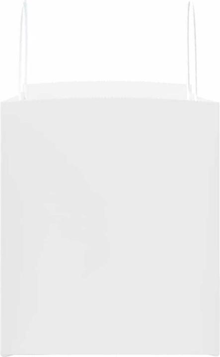 Produktbild VidaXL Kraftpapiertüten 250 Stk. mit Henkel Weiss 32x22x24 cm Papiertüte (Geschenktüte, 250 x)