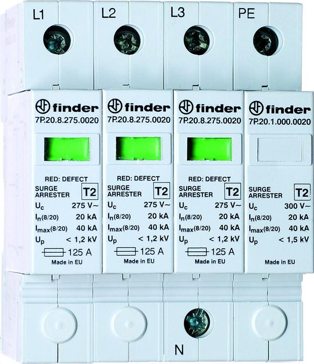 Produktbild Finder SPD Typ 2, 3-phasig, Varistoren + Funkenstrecke