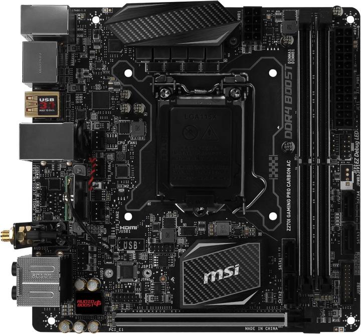 Actual product image MSI Z270I Gaming Pro Carbon AC (LGA 1151, Intel Z270, Mini-ITX)