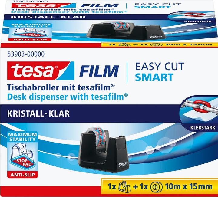 Actual product image tesa EASY CUT SMART adhesive tape dispenser for tables, with anti-slip technology, incl. 1 roll of