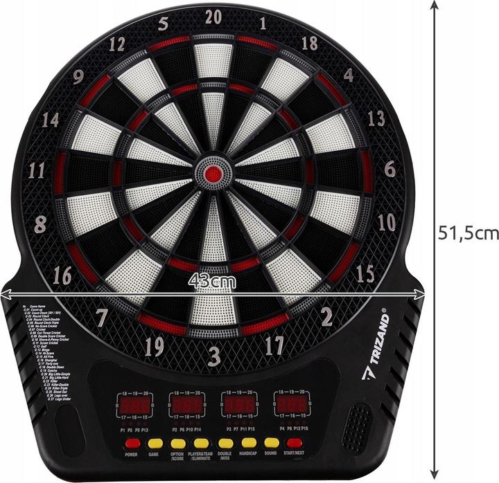 Produktbild Trizand Elektronisches Dartboard mit 27 Spielen und Zubehör