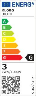 Energie-Label Globo LED Leuchtmittel 1xLED E27 (E27, 3 W, 88 lm, 1 x, G)
