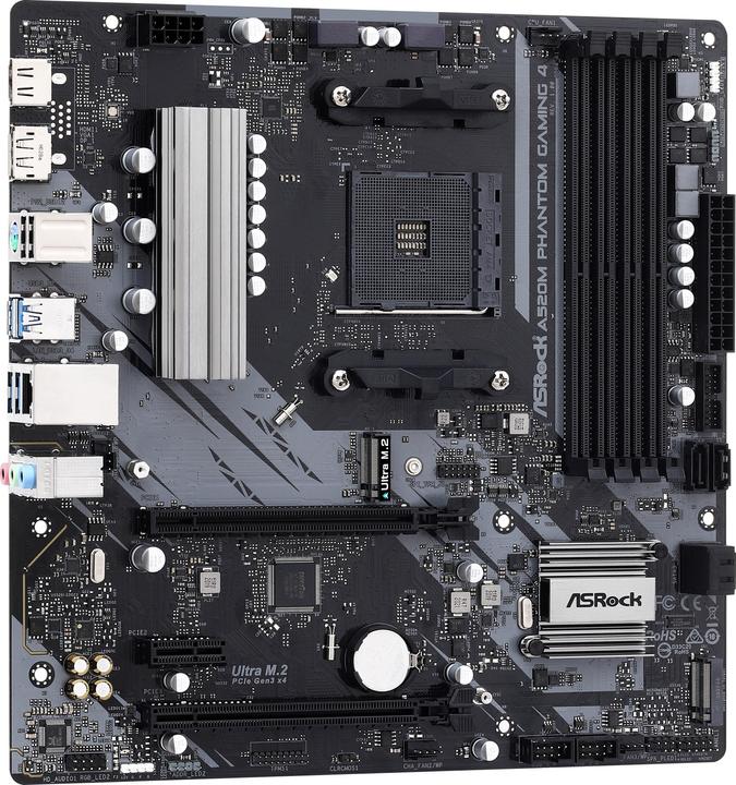 Produktbild AsRock A520M Phantom Gaming 4 (AM4, AMD A520, mATX)