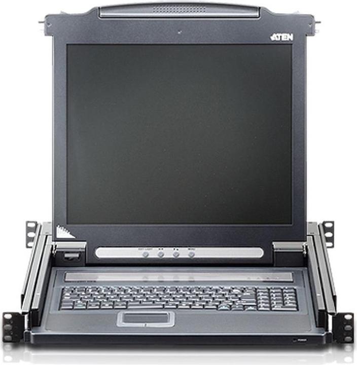 Produktbild Aten CL1000M CH Single Rail 17"-LCD-Konsole, 19" 1HE, CH-Layout (PS/2-USB, VGA)