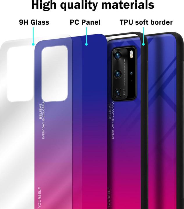 Actual product image Cadorabo TPU 2 colors glass cover (Huawei P40 Pro+)