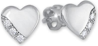Brilio Silver - Silver heart earrings with crystals 436 001 00544 04