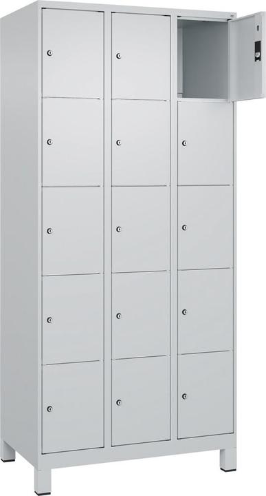 Actual product image C+P CP Classic Plus locker cabinet light grey 080010-305 S10009, 15 lockers 90.0 x 50.0 x 195.0