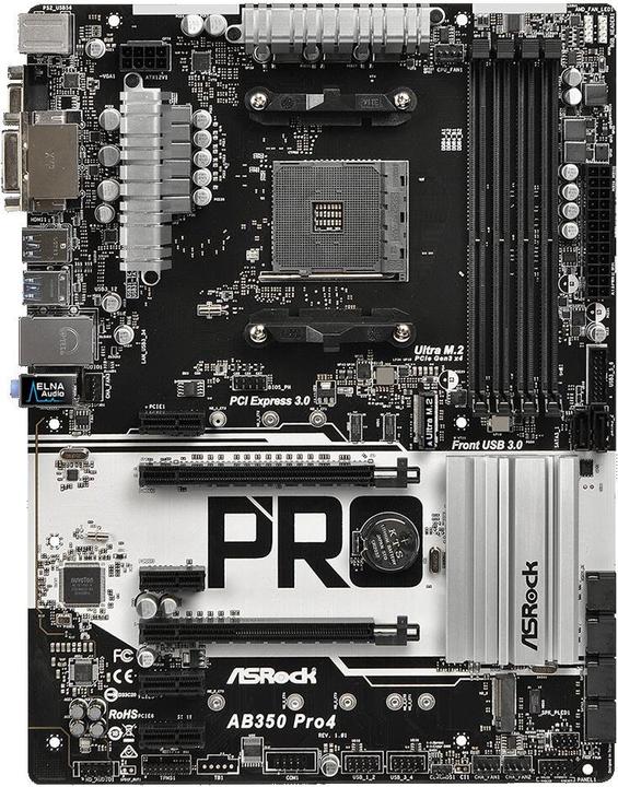 Produktbild AsRock AB350 Pro4 (AM4, AMD B350, ATX)