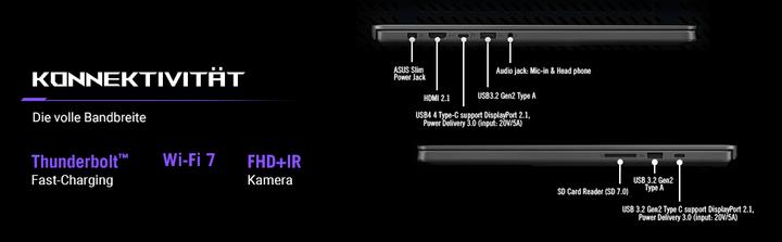 Produktbild ASUS ROG Zephyrus G16 RTX 5070 Ti (16", Intel Core Ultra 9 285H, 32 GB, 1000 GB, DE)