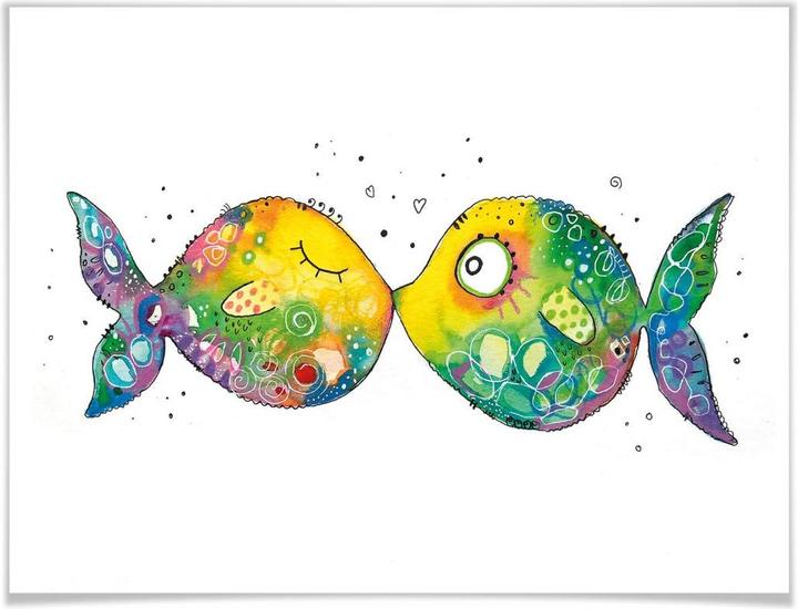 Produktbild Trenddeko Verliebte Fische (30 x 24 cm)
