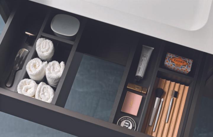 Actual product image Alape WP.Folio8 washbasin, 1254x350x450mm, vanity unit 2 full extensions, washbasin without tap hole