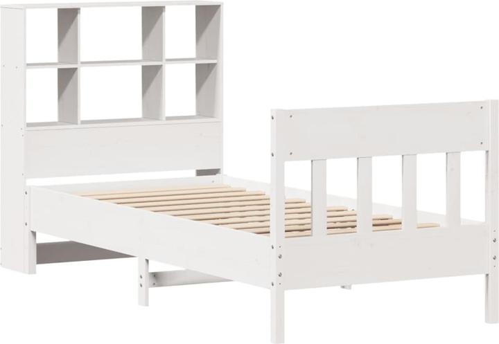 Produktbild VidaXL Massivholzbett Holzbett Bett Einzelbett Bettgestell Weiss 90x200cm Kiefer (90 x 200 cm)