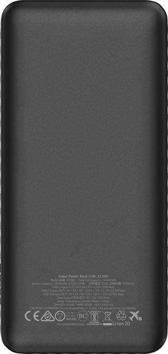 Immagine prodotto Anker PowerBank 10000mAh 22.5W nero (10000 mAh, 22.50 W, 22.50 Wh)