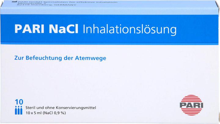 Actual product image PARI NaCl Inhalation solution for humidification of the respiratory tract, 10 pcs. Ampoules